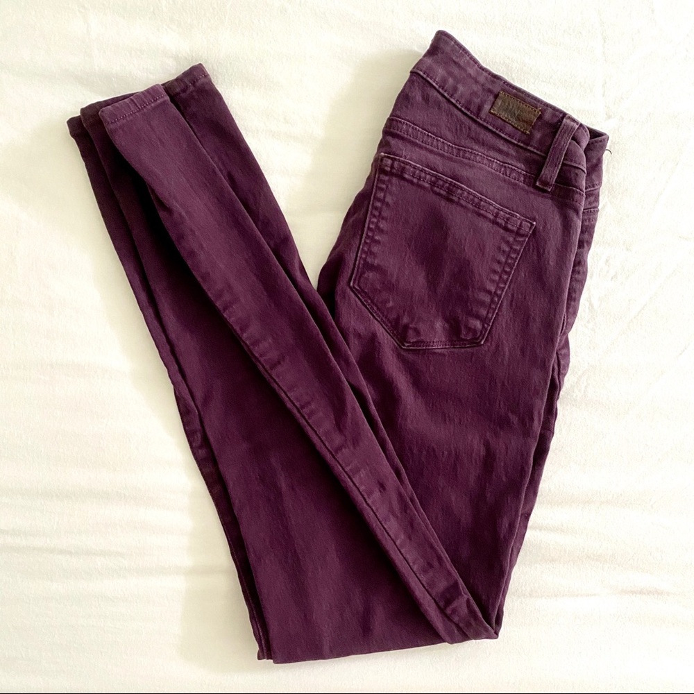 Paige Verdugo Ankle Burgundy Skinny Jean Sz 26